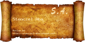 Stenczel Aba névjegykártya